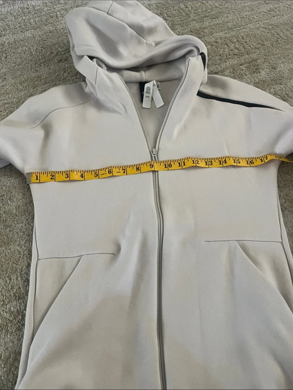 adidas ZNE Gray Full-Zip Up Hooded Jacket Sweatshirt Large